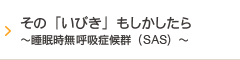 その「いびき」もしかしたら～睡眠時無呼吸症候群（SAS）～